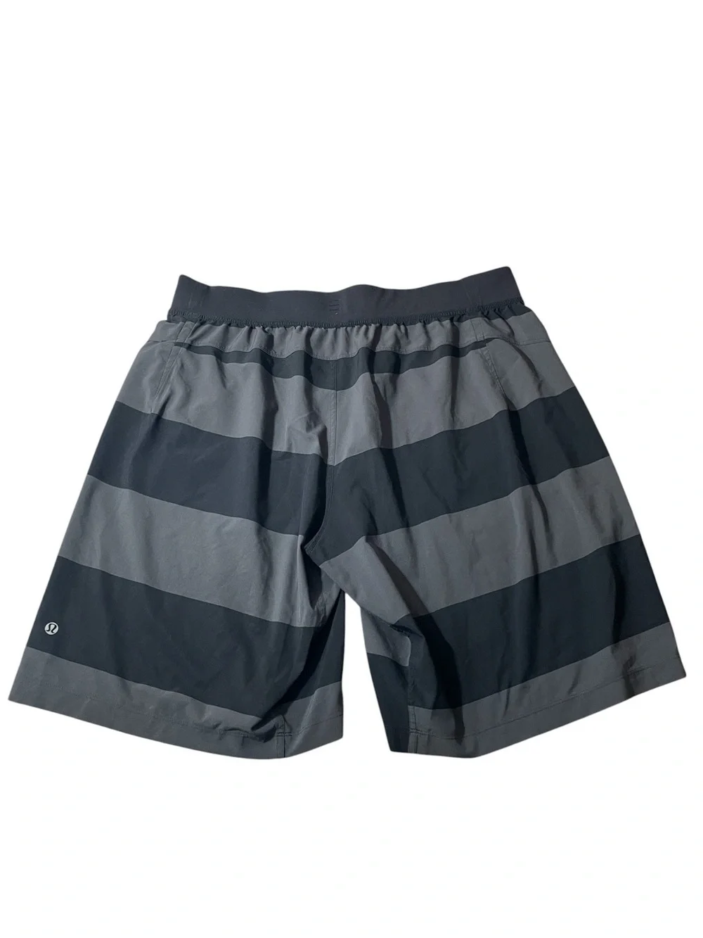 B8- Men's Striped Performance Shorts in Charcoal and Slate Gray